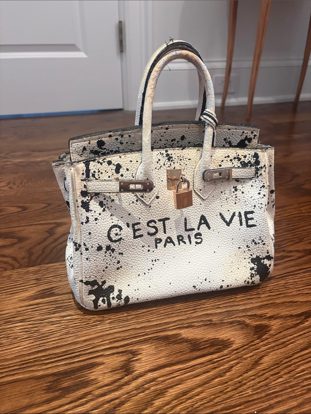 Anca Barbu white splatter bag